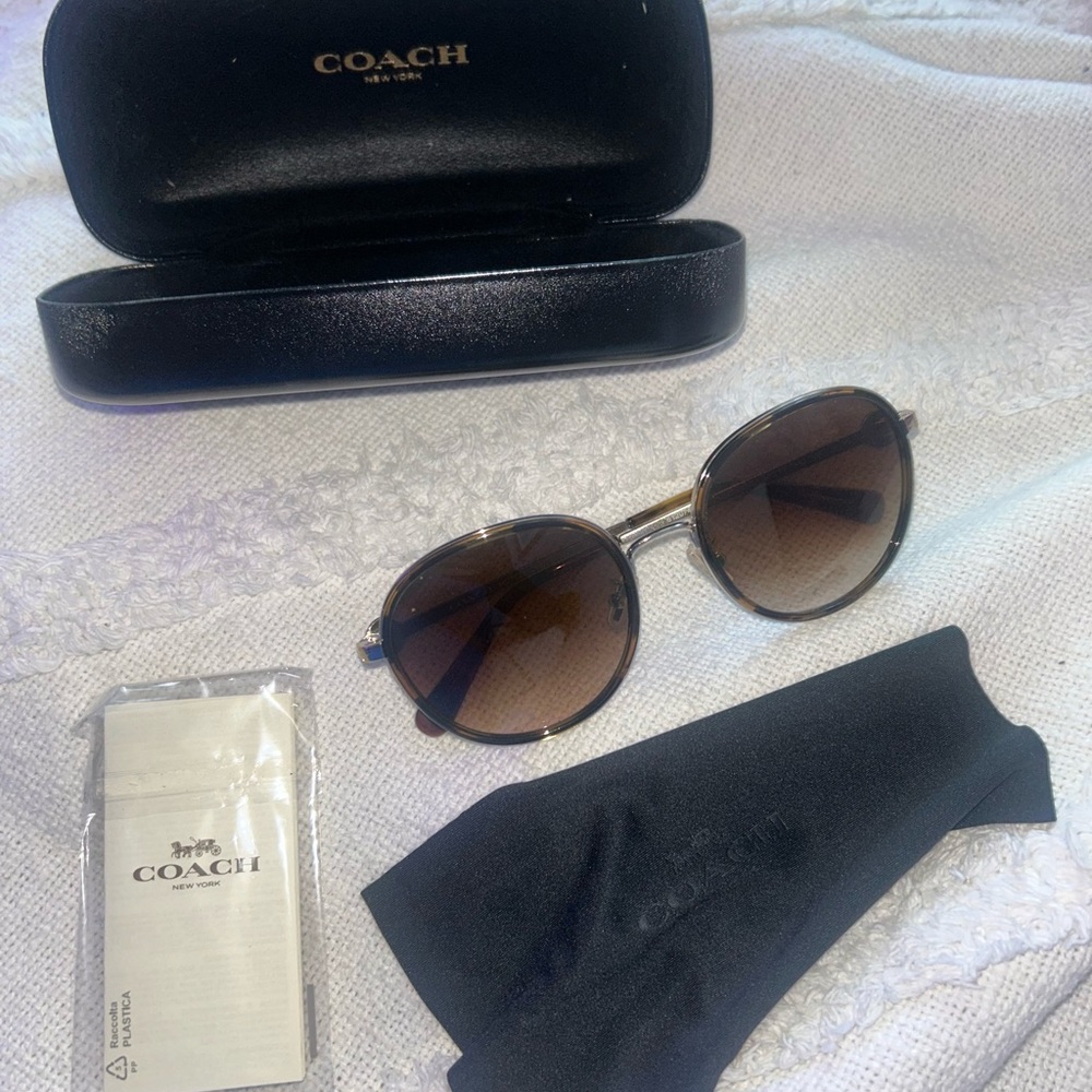 Coach Gold and Brown Sunglasses